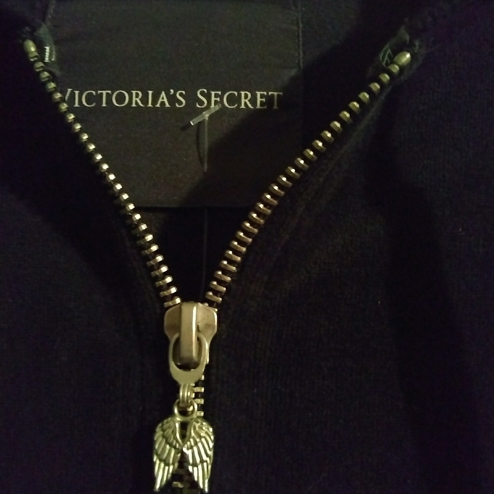 VICTORIA SECRET Black Zip-Up Hoodie